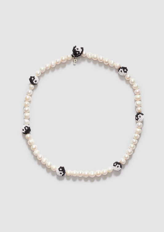 Pearl Multi Black Yin Yang Necklace